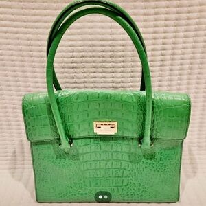 Kate Spade Green Crocodile-Embossed Women's Bag